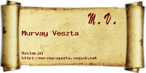 Murvay Veszta névjegykártya